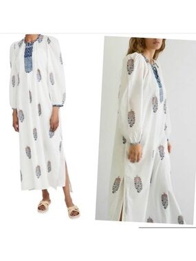 Alix of Bohemia Virginie Dress Caftan Kaftan Block Printed Boho Beach Resortwear